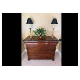 Mixed lot of Dark Wood Chest Lamps Decor