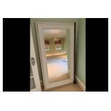 Distressed White Rectangular Floor Mirror