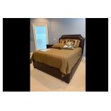 Dark Brown Queen Platform Bed Frame Bedding