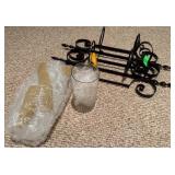 Mixed lot of Wrought Iron Wall Sconces Glass Vase
