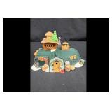 Whimsical Cabin House Figurine Multi-color