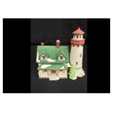 Christmas Village Craggy Lighthouse House Figurine