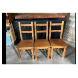 Solid Wood Rustic Dining Chairs Natural Tone