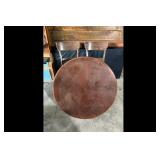 Vintage Round Dining Table 2 Chairs Dark Brown