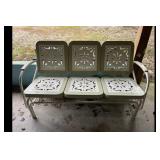 Sage Green 3 Seater Metal Glider Bench