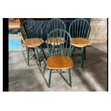 Mixed lot of 4 Windsor chairs stools distressed...