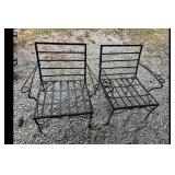 Outdoor Patio Chairs Set of 2 Black Wrought...