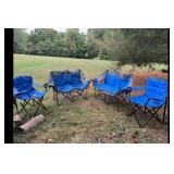 Rural King Set of 4 Blue Gray Camp Chairs