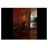 Oak Glass Door Display Cabinet Craftsman Style