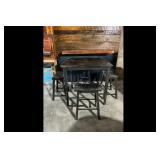 Distressed Black Bar Height Dining Set 4 Stools
