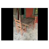Wood Slatted Outdoor Dining Set