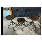 Industrial Loft 4 Adjustable Bar Stools