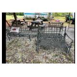 Rustic Metal Outdoor Garden Benches Set of 2...