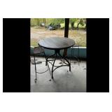 Outdoor Bar Table Set 2 Stools Dark Wood