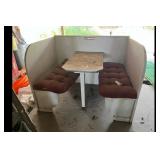 Vintage Diner Booth Integrated Table 2 Benches