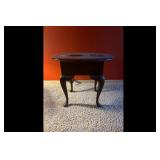 Dark Brown Mahogany Round Accent Table Single...