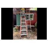 Mixed lot of Werner Ladders 8 ft Fiberglass