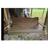 Wooden Porch Swing Slat Design Weathered Brown