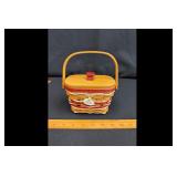 Longaberger Basket Natural Red Lid Handle