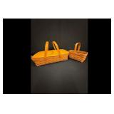 Longaberger Set of 2 Woven Wood Baskets