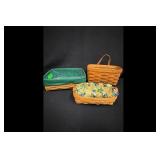 Mixed lot of 3 Longaberger Baskets Liner Protector