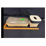 Mixed lot of Longaberger Baskets Tissue Cover