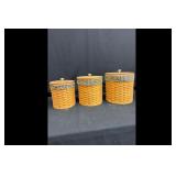 Mixed lot of 3 Longaberger Canisters Lidded