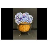 Longaberger Basket Stand with Floral Decor