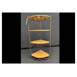 Tier Wood Metal Frame Corner Shelf