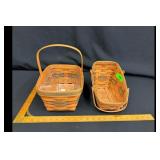 Mixed lot of 2 Longaberger Woven Baskets