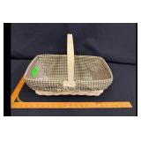 Longaberger Basket Gingham Liner Handle Beige...