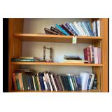 Mixed lot of Light Brown Bookshelf and Books