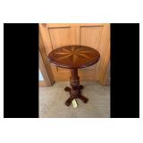 Brown Round Star Inlay Accent Table