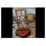 Mixed lot of Harley-Davidson and home decor items