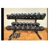 VTX USA Sports Hex Dumbbell Set with Rack