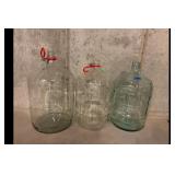 Mixed lot of 3 Glass Demijohn Carboys