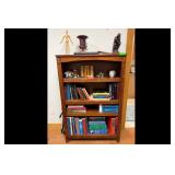 Vintage Oak Bookcase 4 Shelf Curved Design
