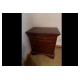 Brown Wood Nightstand 3 Drawers