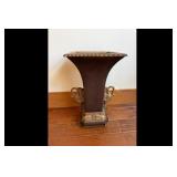 Decorative Accent Vase Swan Detailing Brown Bronze