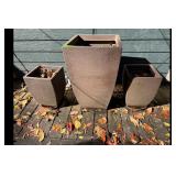Mixed lot of Brown Square Tall Planters