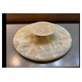 Cream Amber Onyx Serving Set Platter Bowl