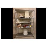 Mixed lot Metro 5 Tier Shelving and Kitchen Items