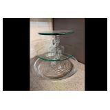 Clear Glass Tiered Dessert Serving Stand