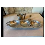 Mixed Lot of Vintage Metal Serving Pieces