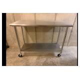Stainless Steel Rolling Kitchen Cart with Shelf
