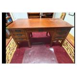 Traditional Wood Desk with Multiple Drawers