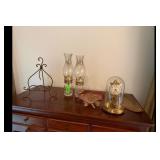 Mixed lot of Vintage Style Lamps Clock Dish Easel