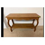 Wooden Two-Tier Ornate Console Table