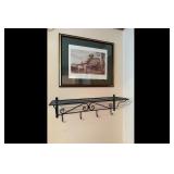 Mixed lot of Framed Print and Coat Rack