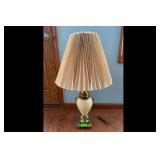 Vintage Style Beige Brass Table Lamp Pleated Shade